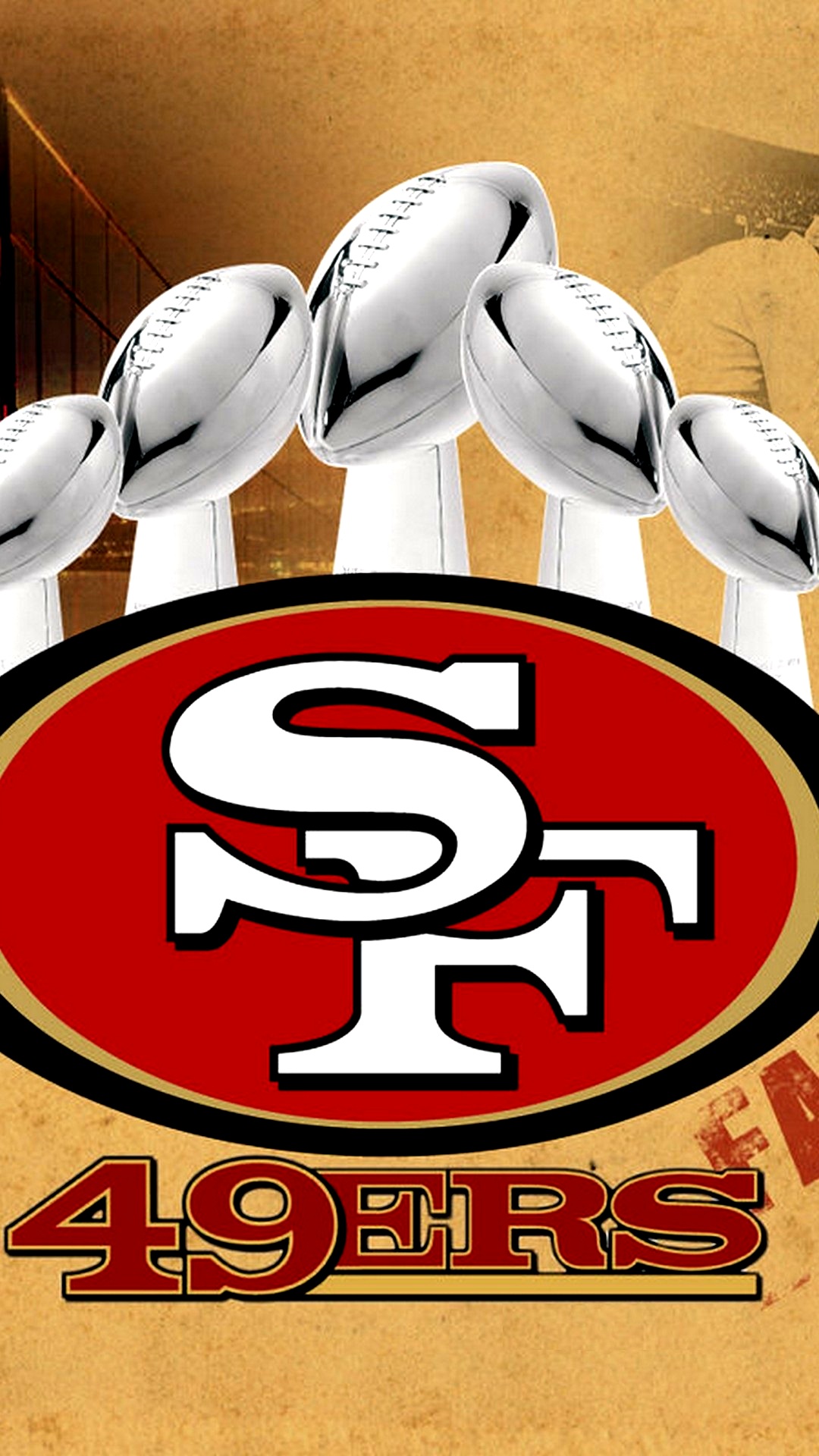 San Francisco 49ers iPhone Screen Lock Wallpaper With high-resolution 1080X1920 pixel. Download and set as wallpaper for Desktop Computer, Apple iPhone X, XS Max, XR, 8, 7, 6, SE, iPad, Android
